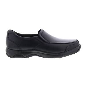 NEW DUNHAM men's battery park service leather slip-on shoe in black